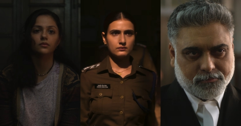 Meenu at the police station alongside police and legal characters in teaser coverage