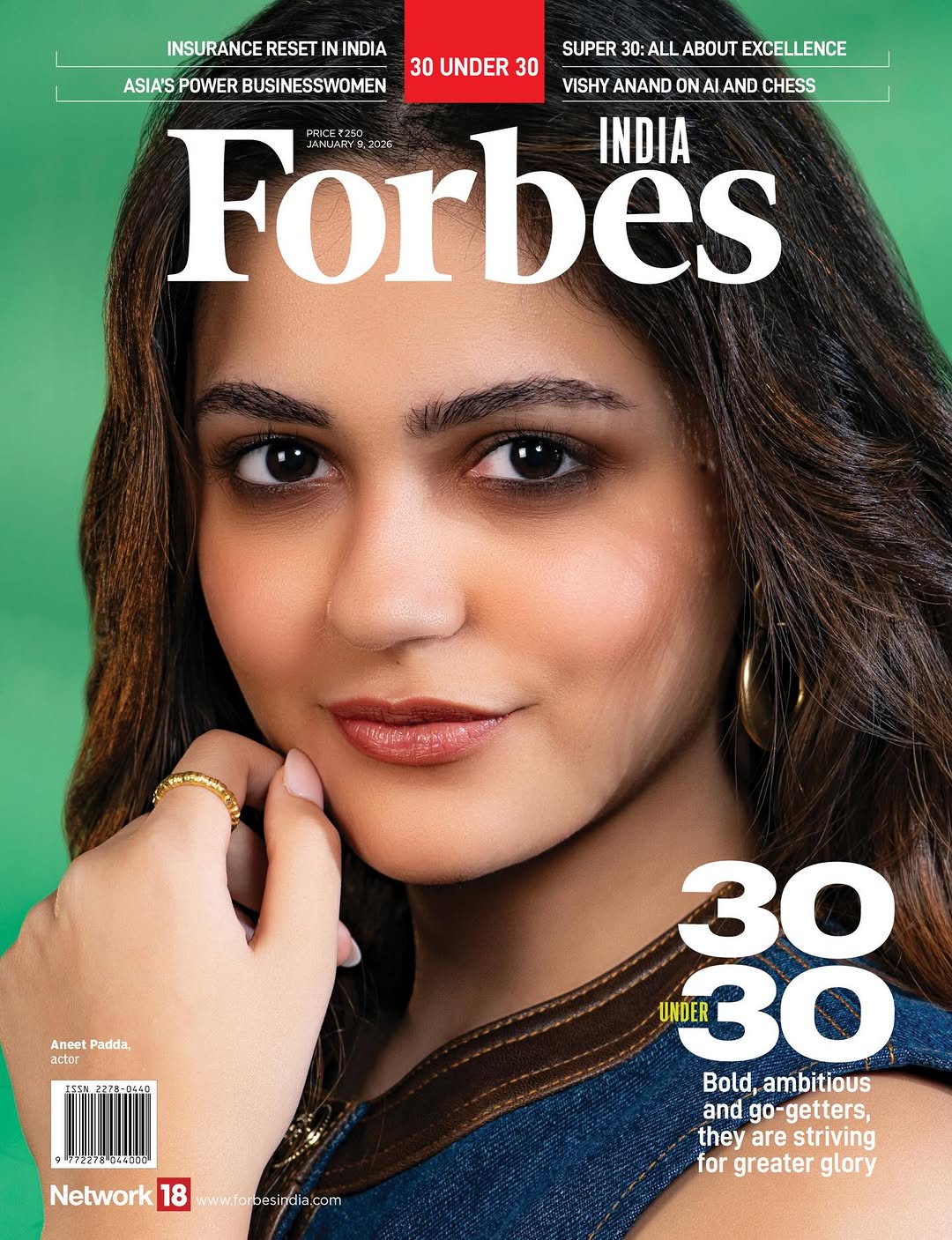 Aneet padda featured at  Forbes India 30 Under 30 look 1